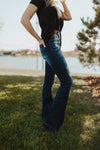 Button Up Flare Jeans