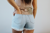 Light Washed Distressed Shorts