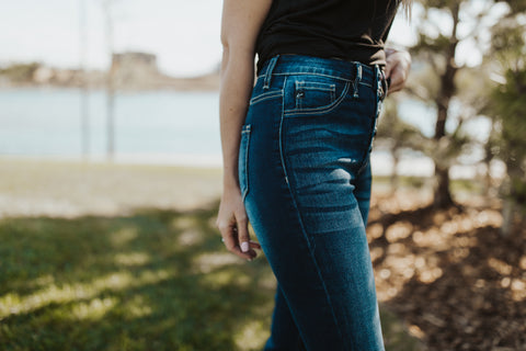 Button Up Flare Jeans