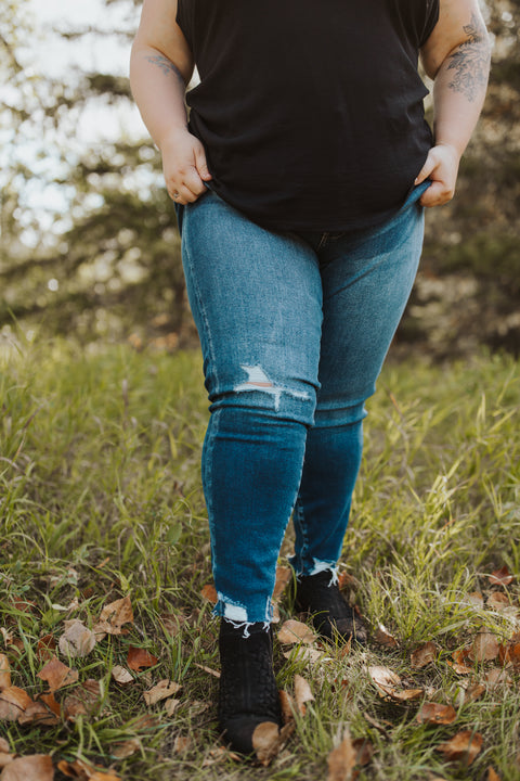 Curvy Button Up Skinnies