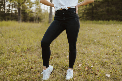 High Rise Hem Detailed Super Skinny
